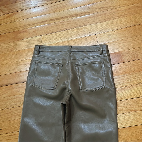 Aritzia Wilfred Womens Melina Pants sz 6 Vegan Leather Inseam 32” Brown WORN 1x - Picture 12 of 12